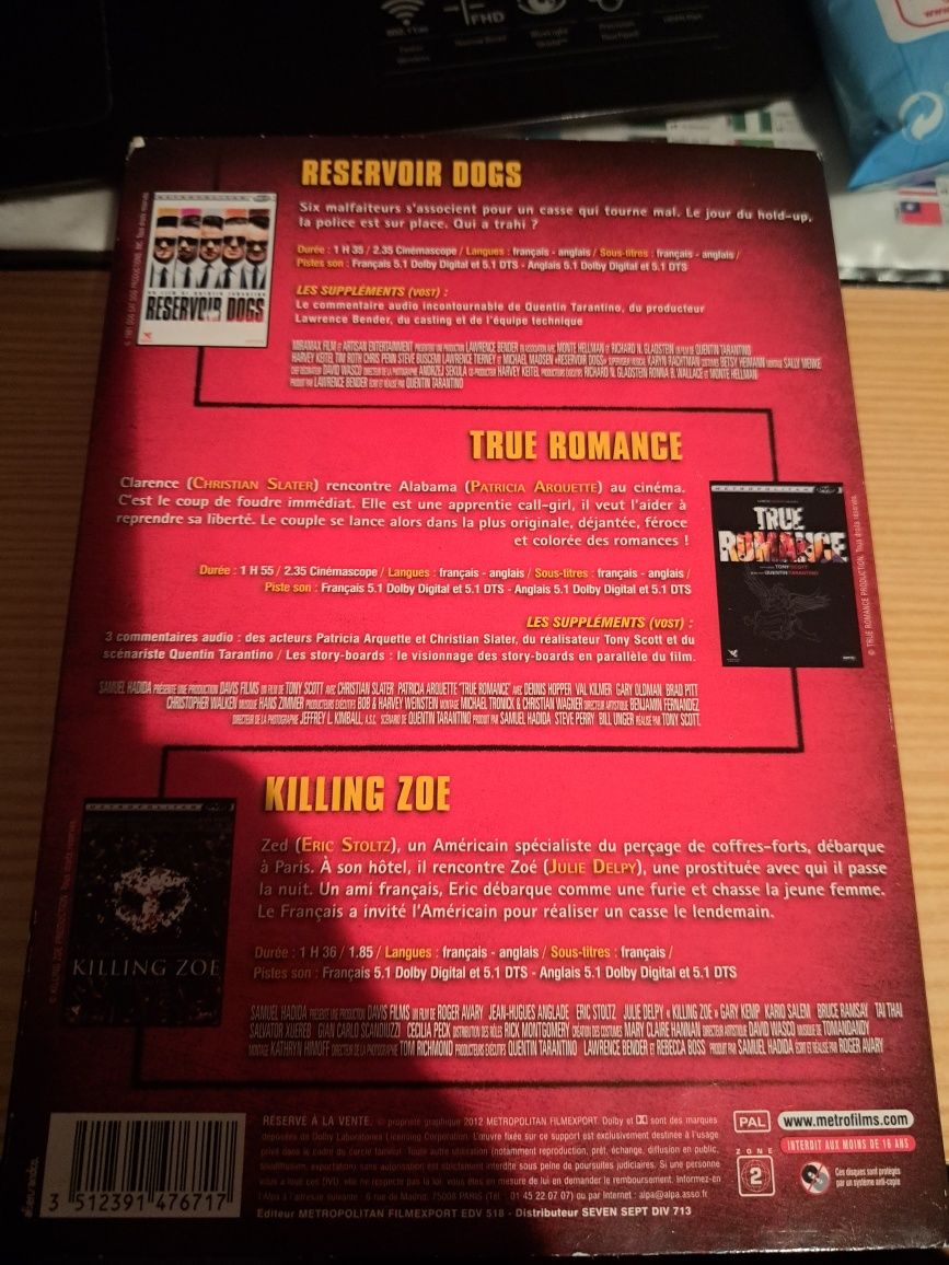 Set dvd de Quentin Tarantino