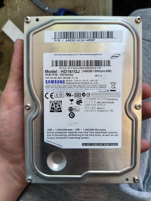 Жёсткий диск Samsung HD161GJ — 160 ГБ, 7200 об/мин (SATA)
