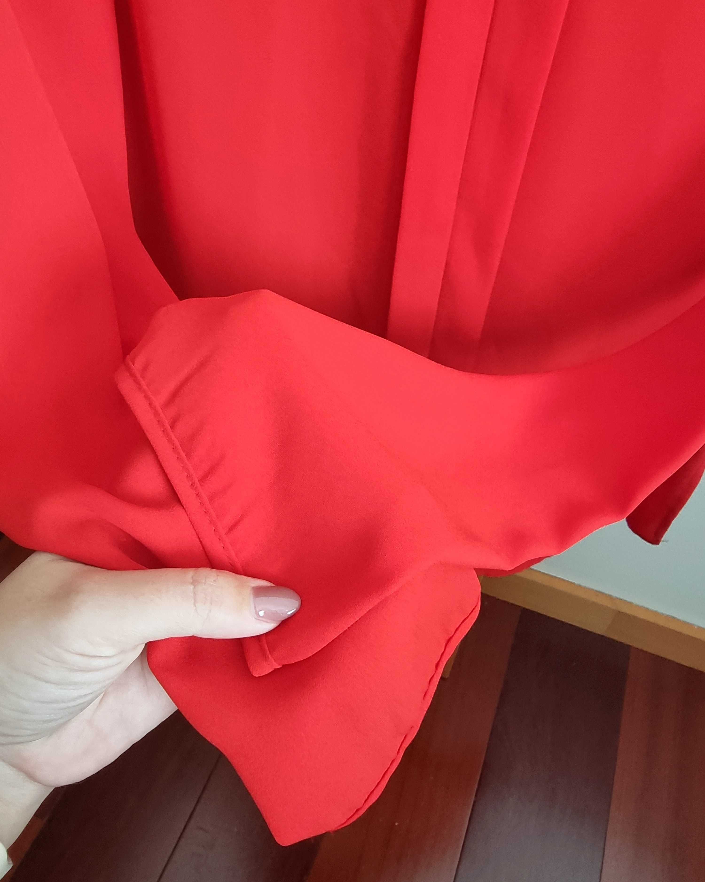 Blusa vermelha alaranjada/ coral Primark, tamanho 34