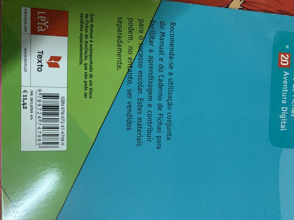 Manual escolar de Estudo do Meio, caderno fichas e avaliação do 4 ano