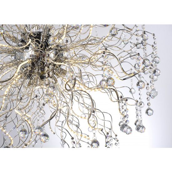 Kryształowa lampa kula Glamour 70 cm Paul Neuhaus sala weselna NELLI