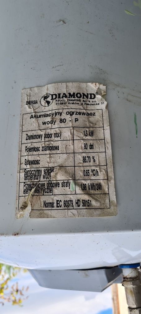 Ogrzewacz wody Diamond 80-P 1.5 kW 80 L