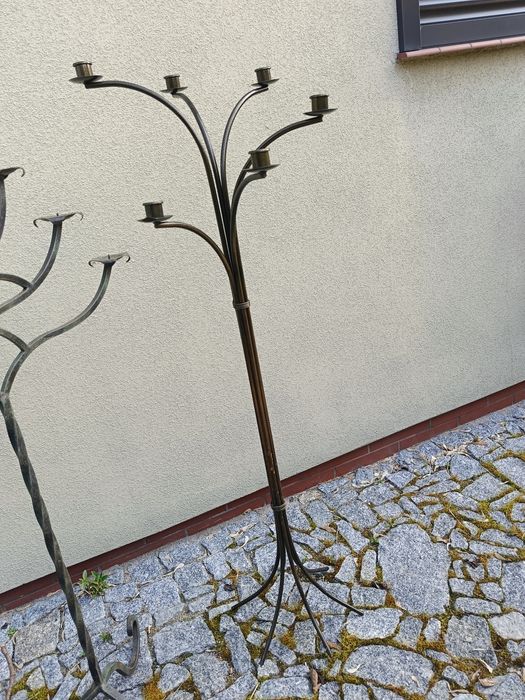 Dwa duże świeczniki + duży stojak na wino