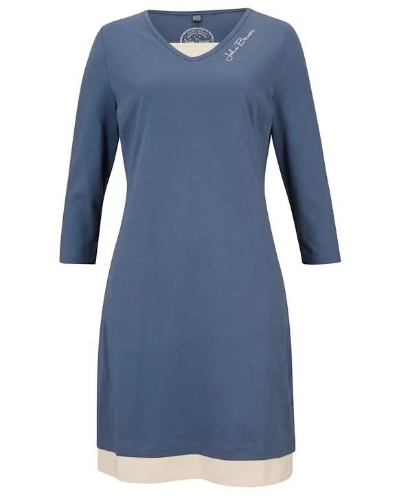 bonprix niebieska krótka bawełniana sukienka damska nadruk 48-50