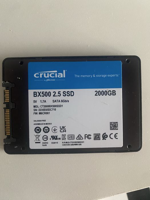 Disco ssd - crucial bx 500 2.5 ssd 2Tb