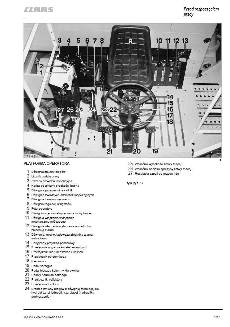 Instrukcja obsługi CLAAS DOMINATOR 68S