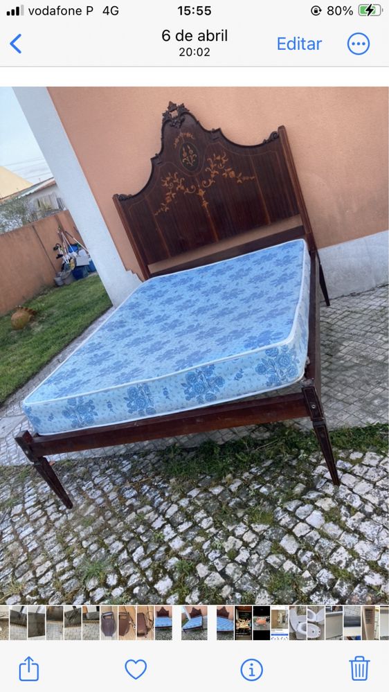 Cama de casal com colchão em bom estado