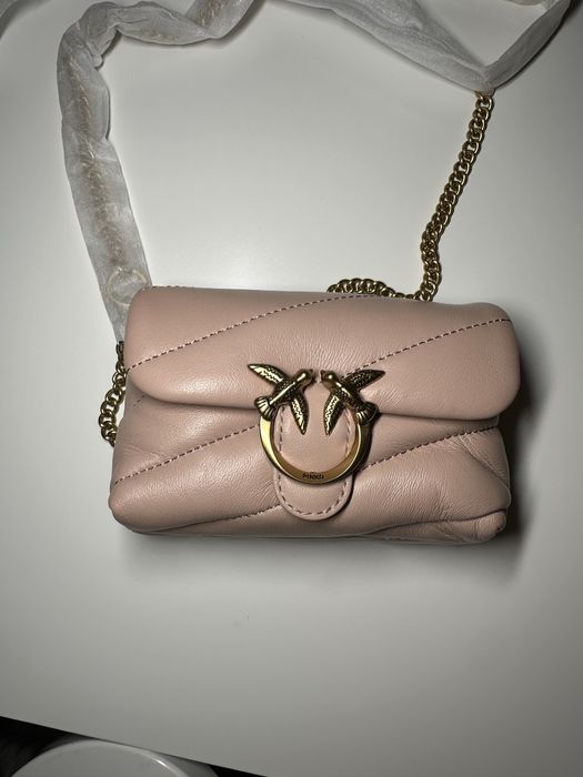 Pinko Love Micro Puff różowa torebka na ramię skórzana oryginalna