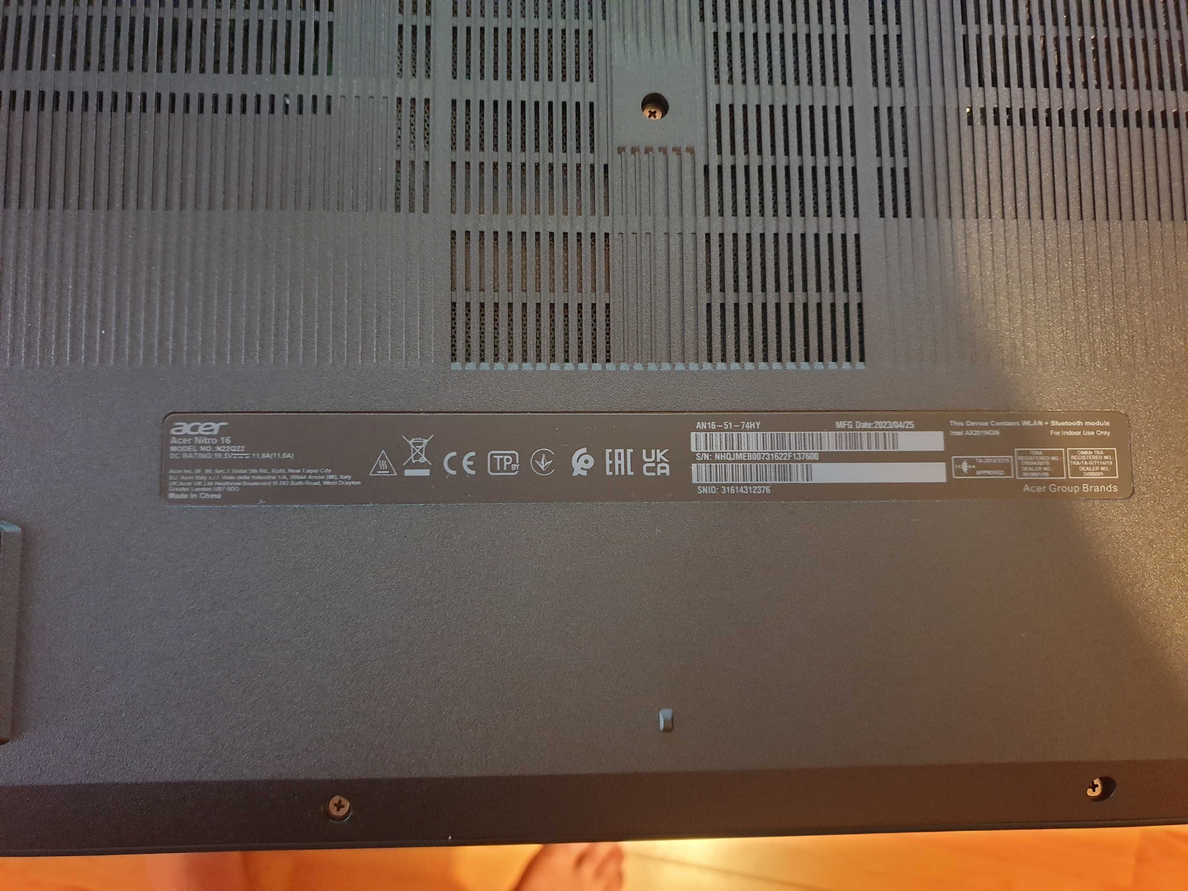 Portátil Gaming Acer Nitro 16 - Como Novo