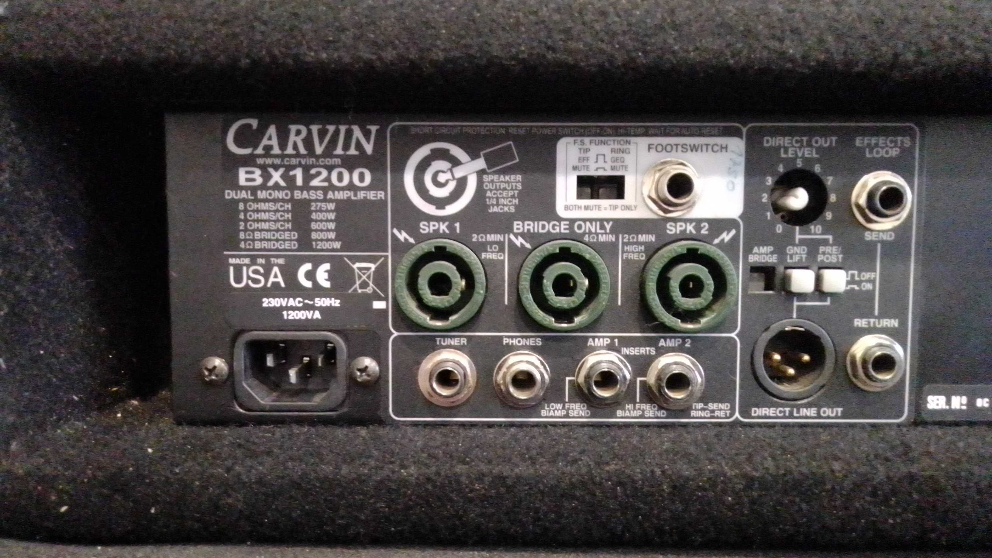 Wzmacniacz basowy Carvin BX1200 + kolumna basowa Carvin NB410 NEO