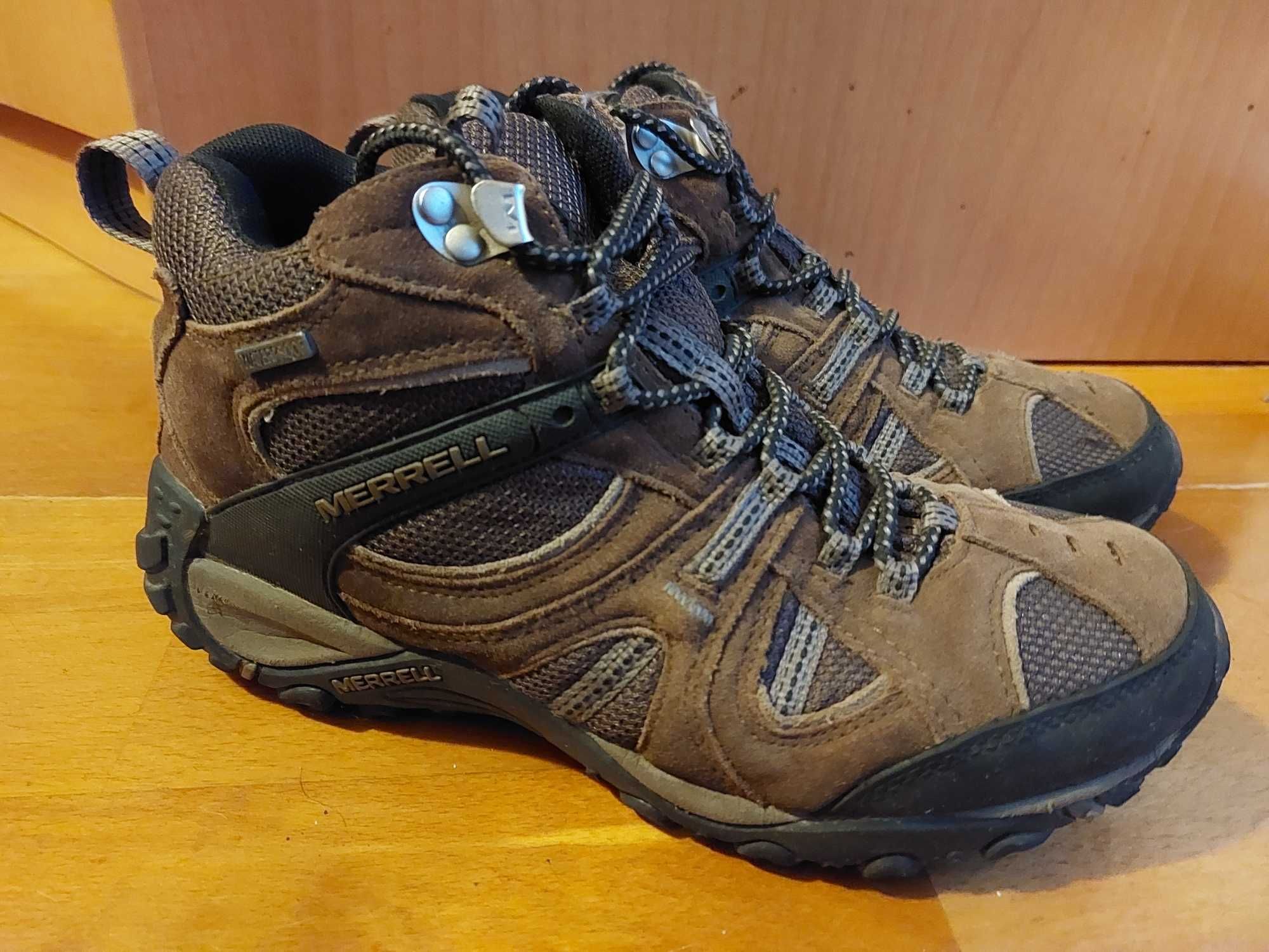 Ténis Botas Merrel 7 M - Número 40 - Castanhos e Azul Claro