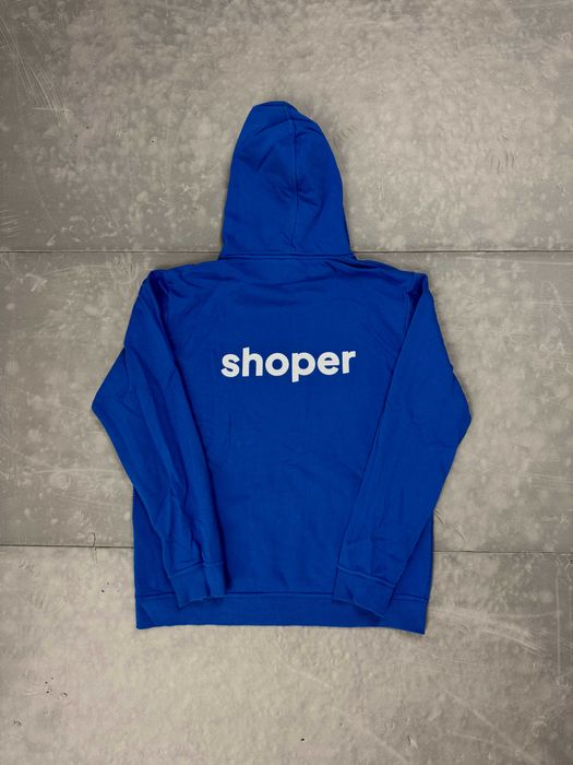 Shoper S.A. niebieska bluza z nadrukiem hoodie (L/XL)