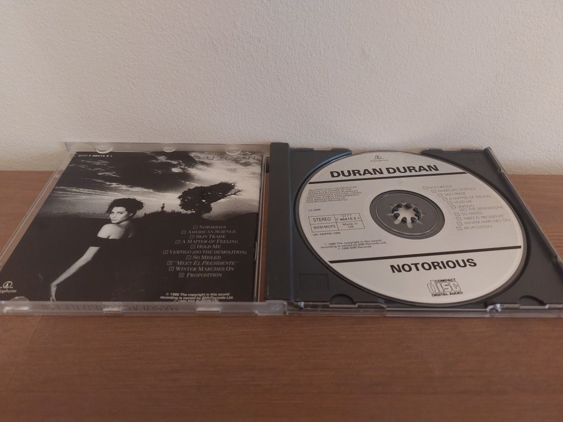 CD "Notorious" de Duran Duran 1986 (Opt. Estado)