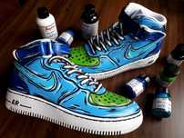 NIKE air force 1 '07 ręcznie malowane custom cartoon niebieskie 43