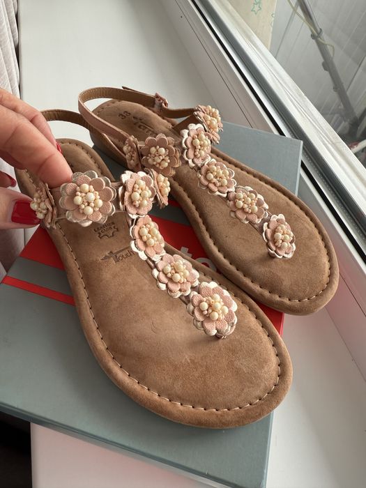 Нові шкіряні літні жіночі босоніжки сандалі tamaris, 38 розмір