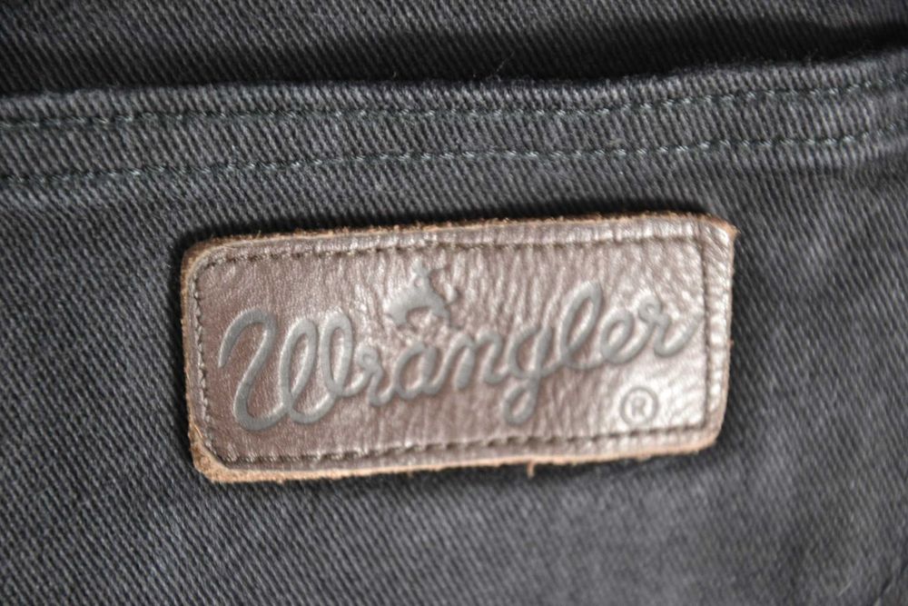 WRANGLER Texas Stretch Black Spodnie Męskie Jeans W38 L36 Bawełna