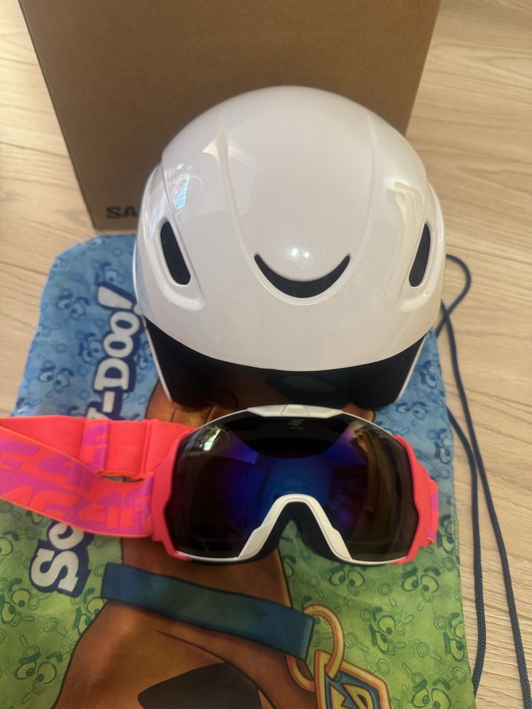 Kask google worek  nariarskie snowboardowe dziecięce Tecno Pro 4F