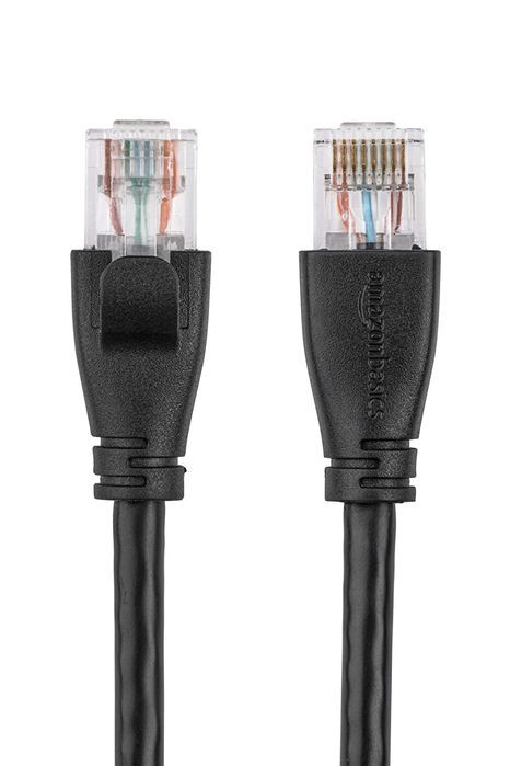 kabel sieciowy amazonbasics rj45 cat-6 1.5m czarny do internetu pc