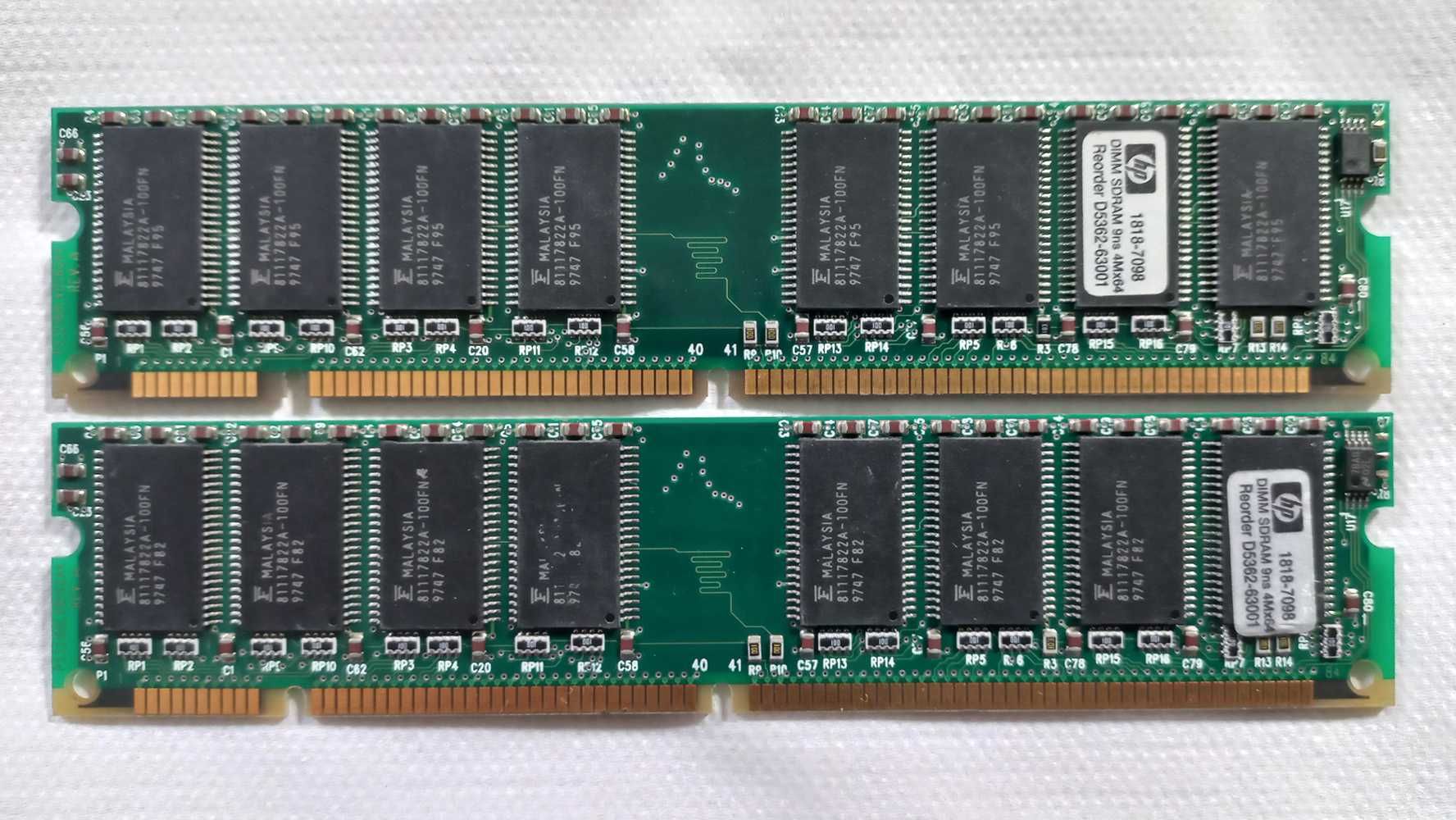 2 x Pamięć RAM HP 1818 dimm sdram 9ns 4Mx64