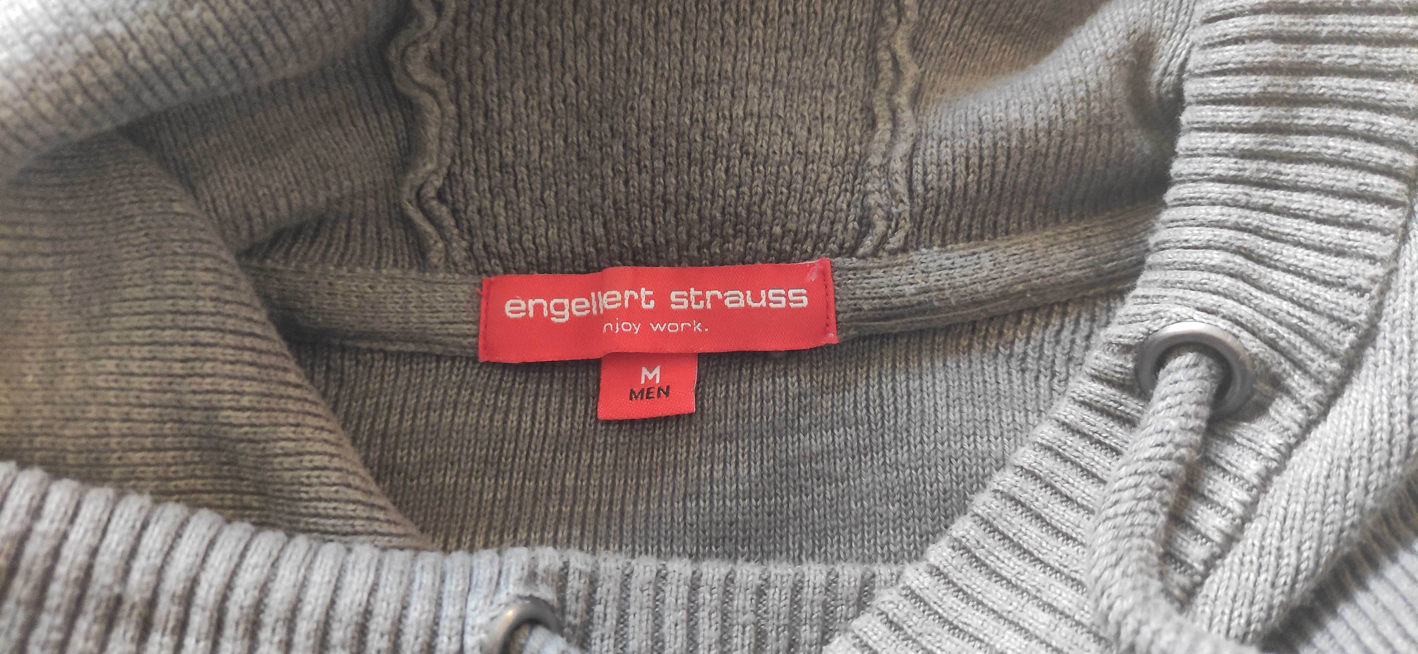 Męski sweter bluza dzianinowa z kapturem Engelbert Strauss r M jak new