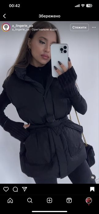 Жилетка з поясом  чорна a_lingerie_ua