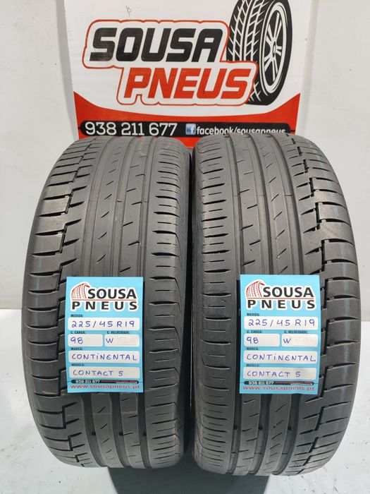 2 pneus semi novos 225-45R19 Continental - Oferta dos Portes