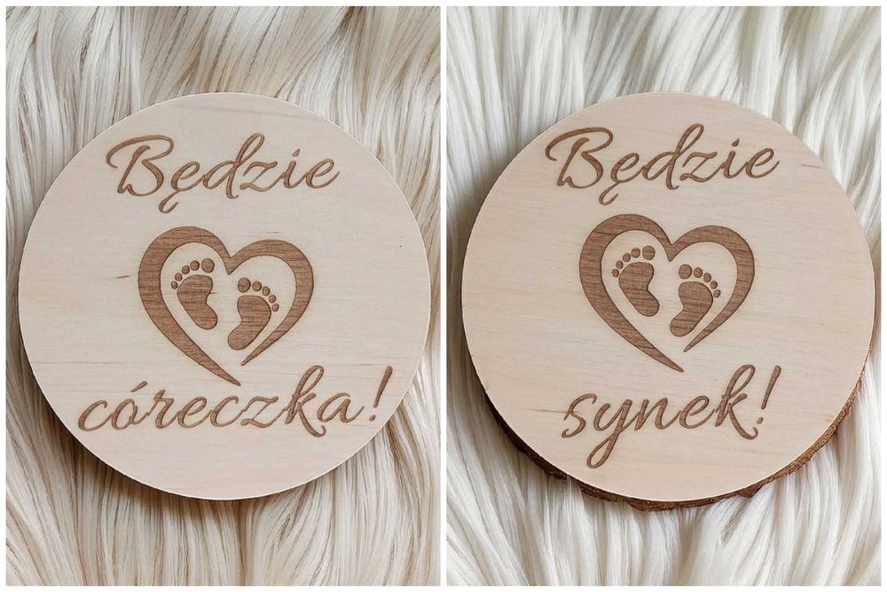 Drewniane Tabliczki z Miesiącami Do Sesji Ciążowych