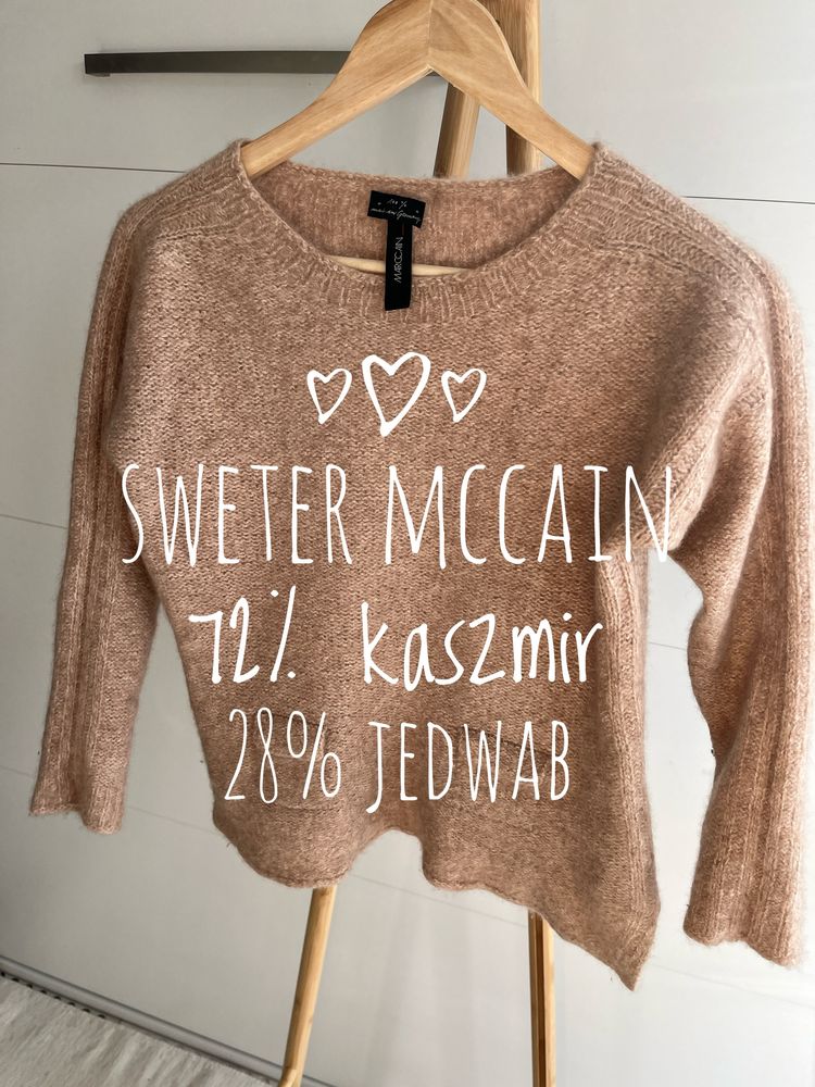 Beżowy sweter s/m MarcCain 72% kaszmir 28% jedwab