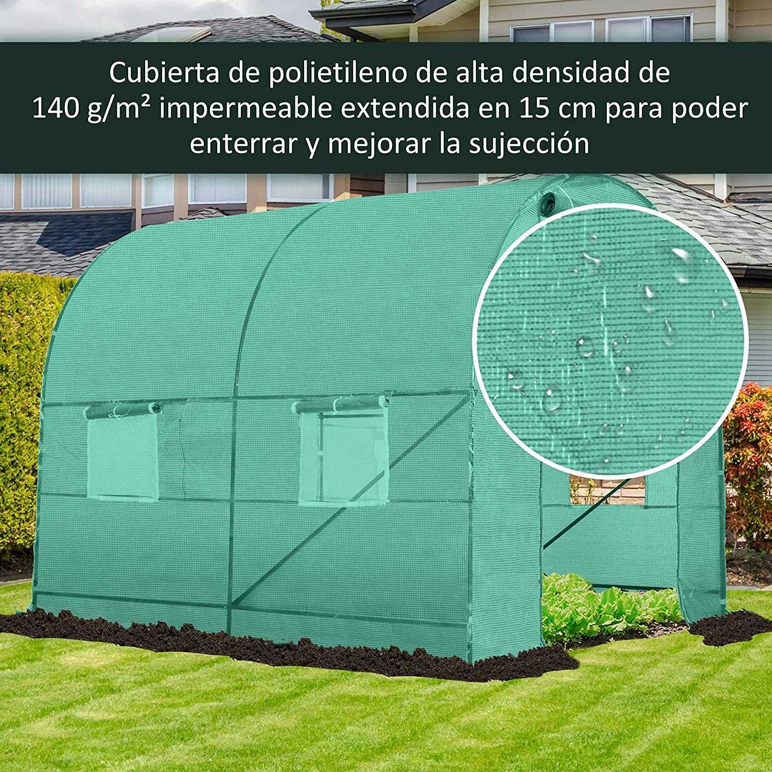 Estufa de jardim para cultivo de plantas, 250 x 200 x 200 cm