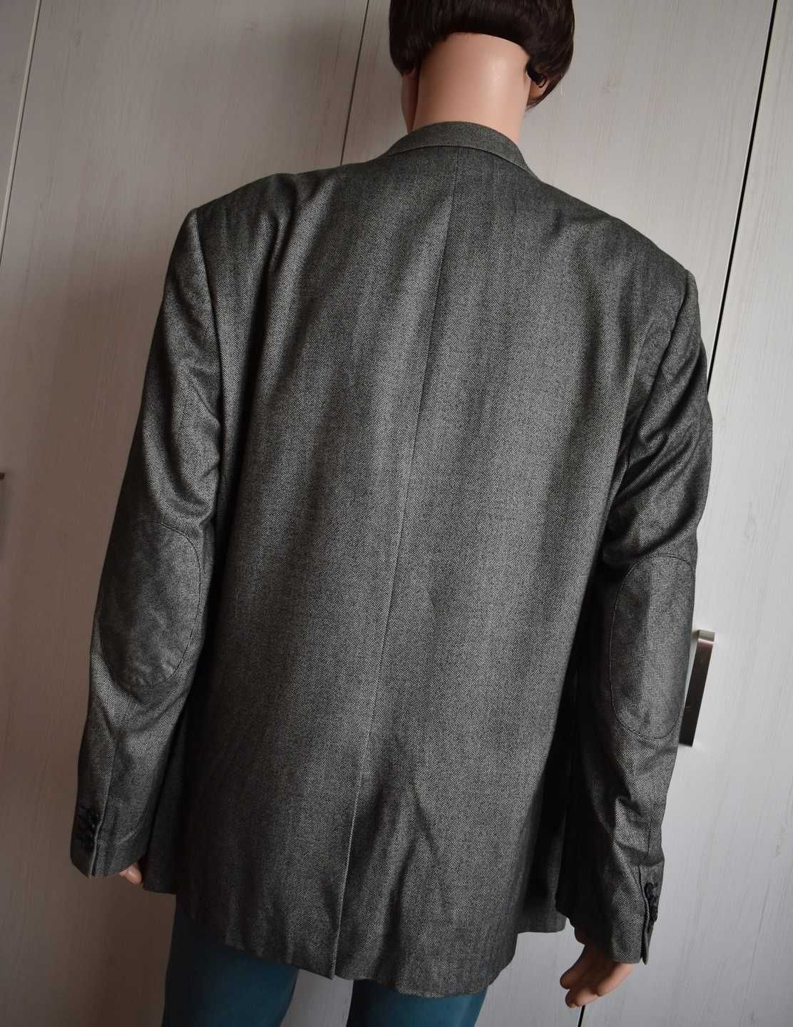 Marynarka XL XXL w jodełkę elegancka blazer Montego jodełka wizytowa