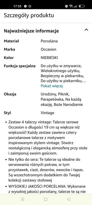 Occasion Zestaw 4 talerzy serowych 19 cm, porcelanowe talerze startowe