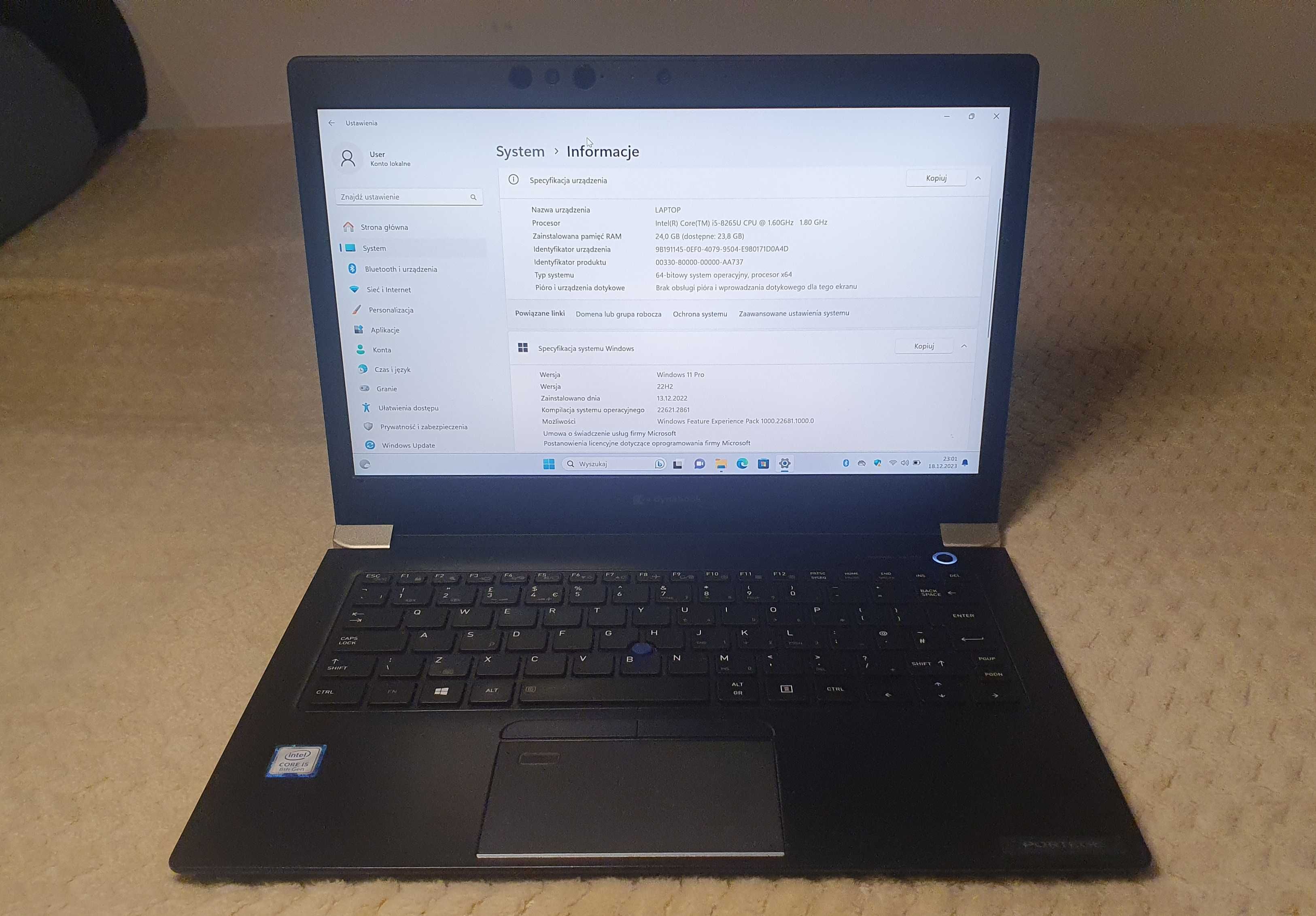 Toshiba Portege X30 i5 8265/16GB-DDR4/256GB SSD/UHD620