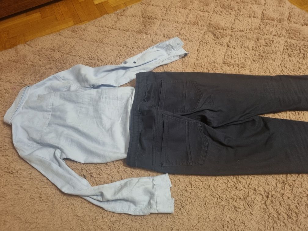 Zestaw elegancka koszula spodnie r.158 dla chlopca