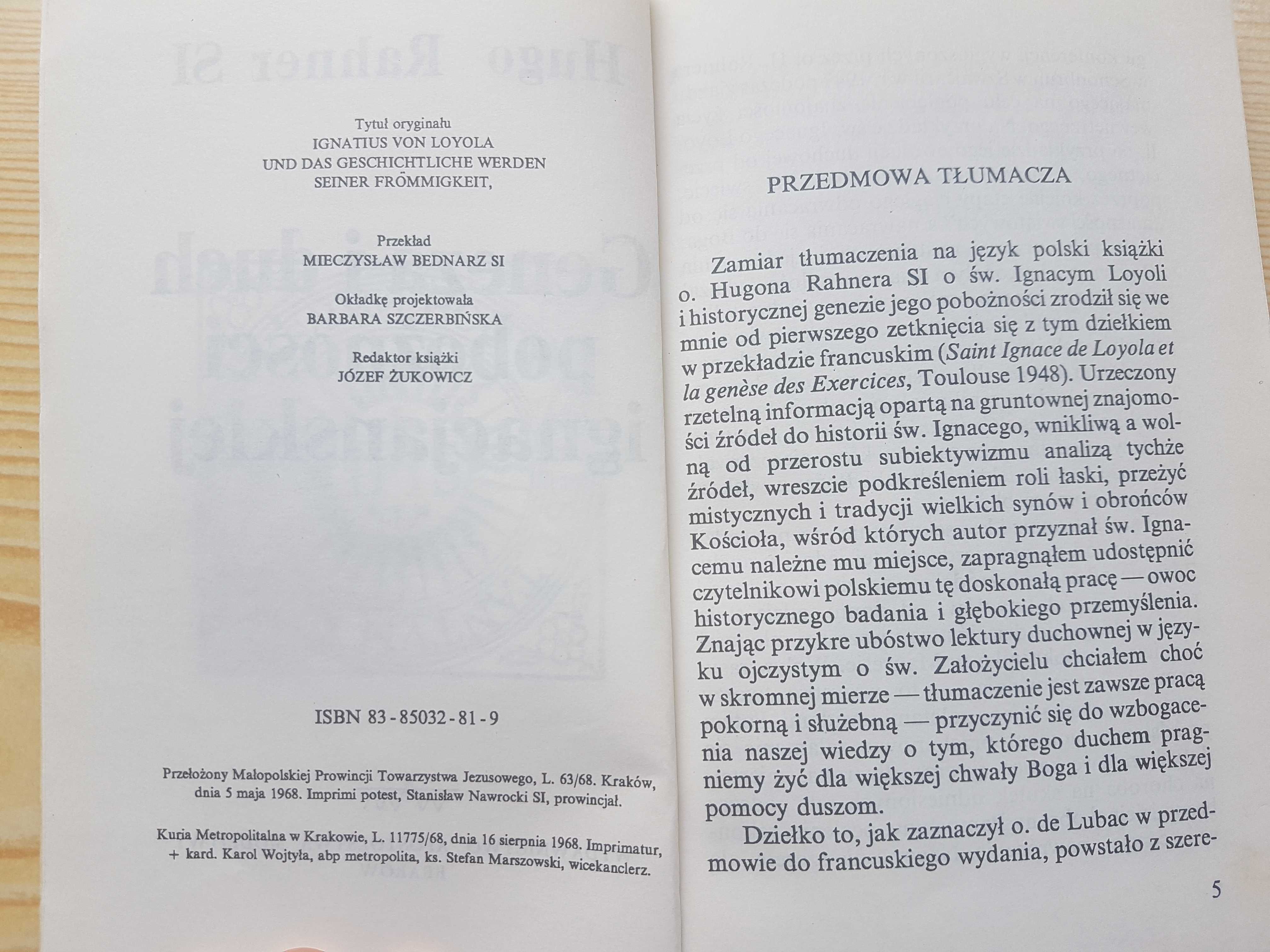 Hugo Rahner SI "Geneza i duch pobożności ignacjańskiej"