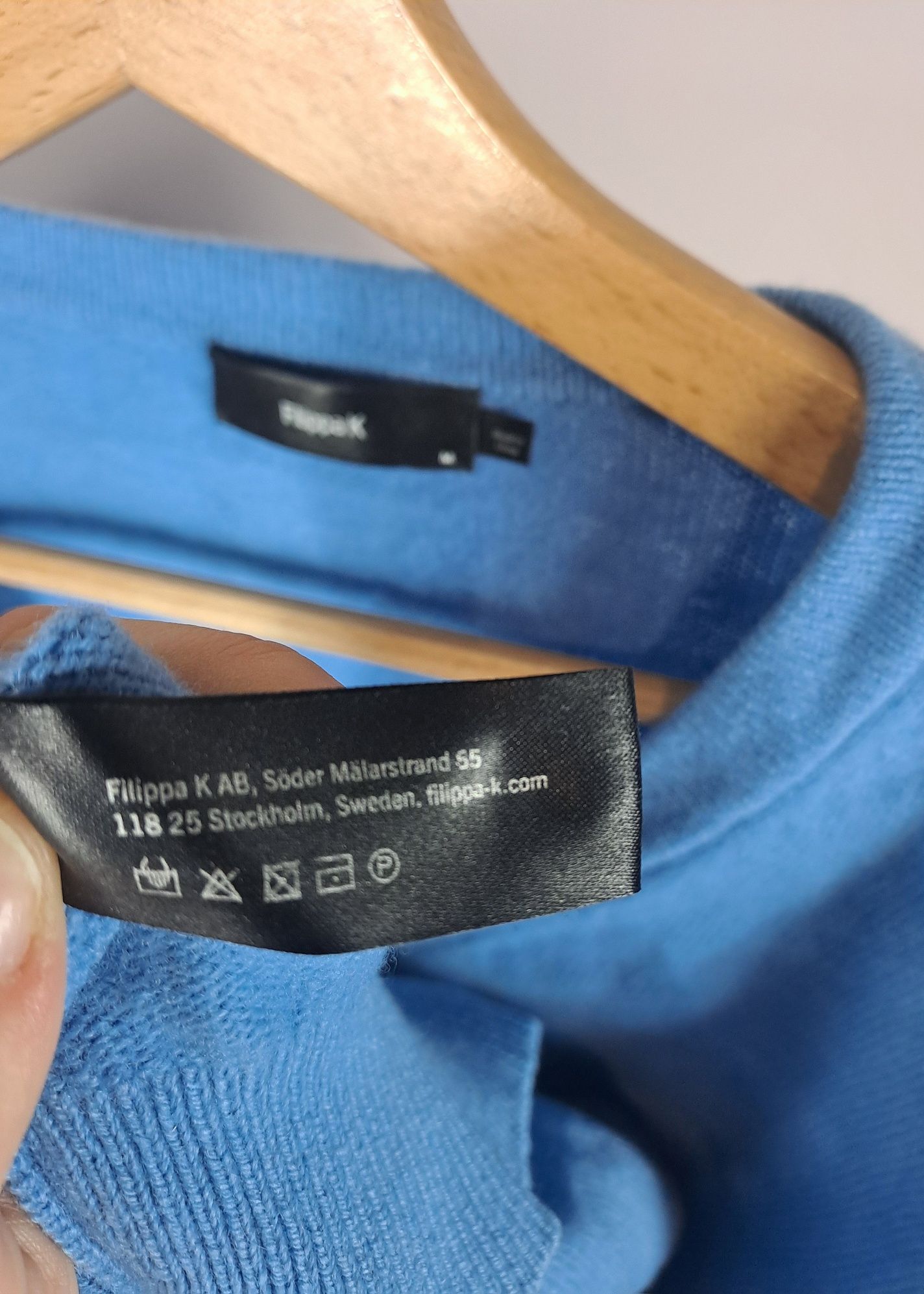 Męski sweter Flippa K wełna jagnięca lambswool r.M elegancki