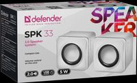 Новые Колонки 2.0 система Defender SPK 33 белый, 5 Вт, питание от USB