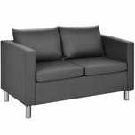 Kanapa sofa 2-osobowa SKÓRA EKOLOGICZNA CZARNA