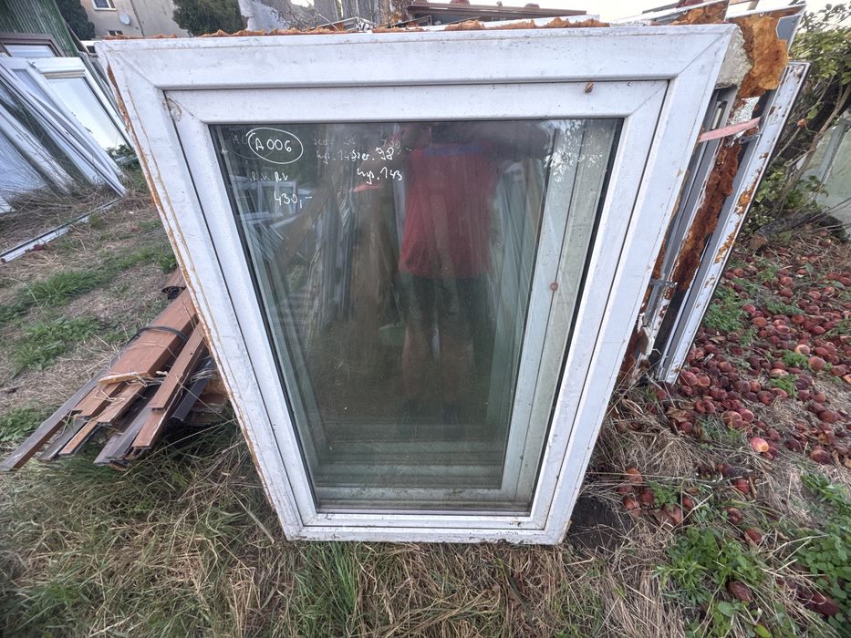 5x okno plastikowe 98x143 pcv biale z gruba rama (dostawa, demontaz)