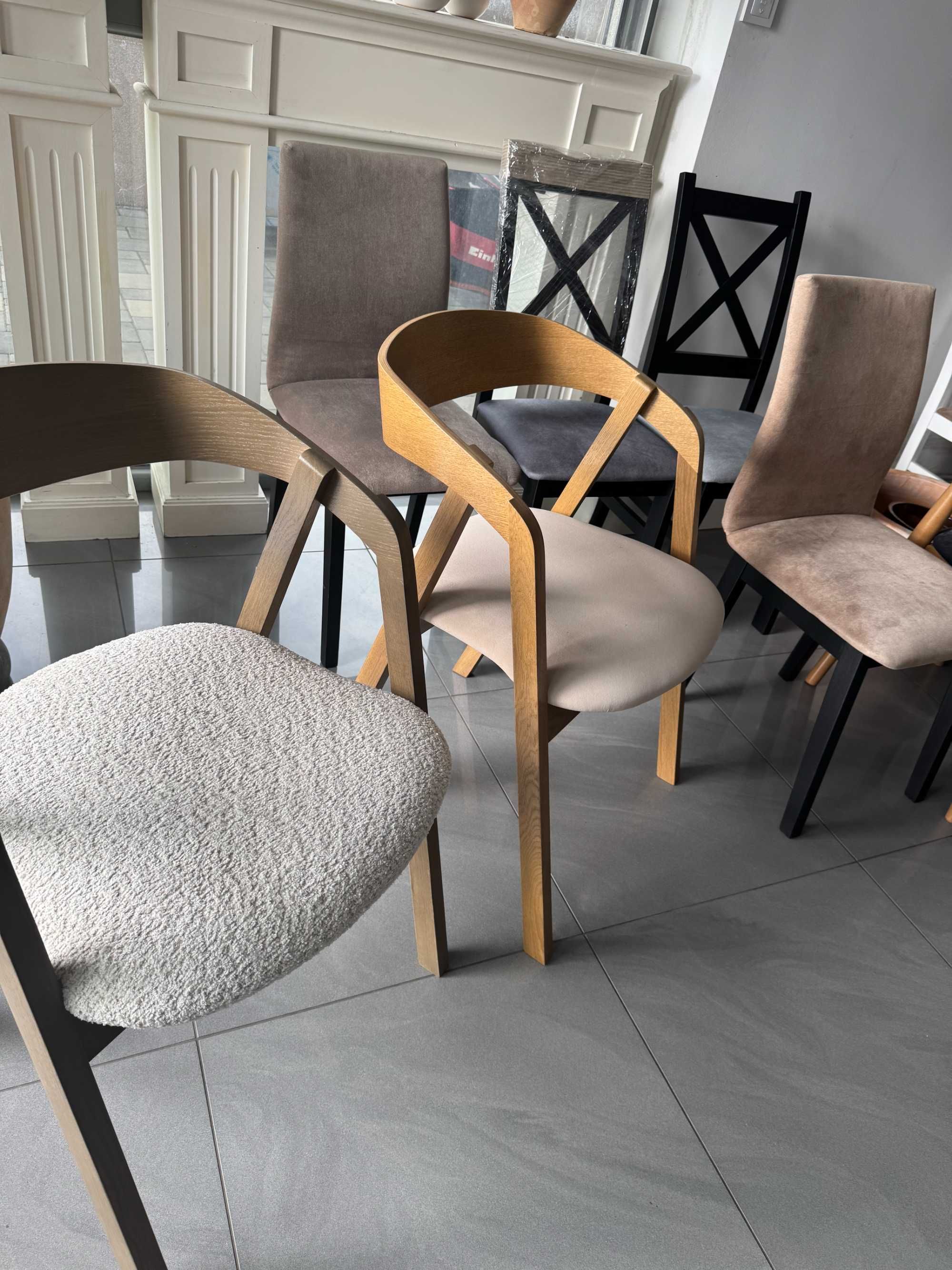 Zestaw mebli Stół FI 100 cm + 4x krzesło drewniane