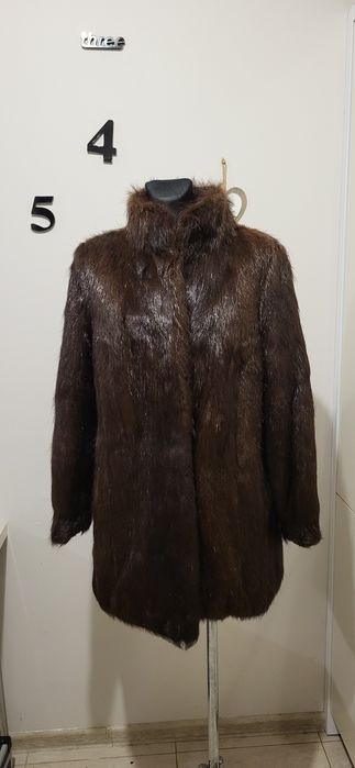 Prawdziwe futro z norek czekoladowe brązowe