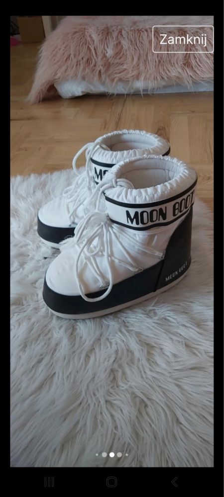 Moonboot sznurowane biale sniegowce  zimowe moon boot