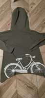 Bluza asymetryczna khaki oversize 152 na 158 dresowa rower