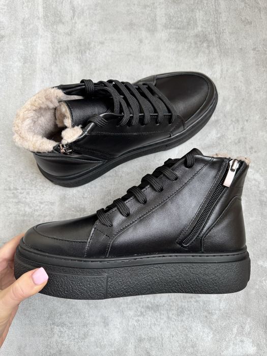 Зимові хайтопи черевики натуральна шкіра