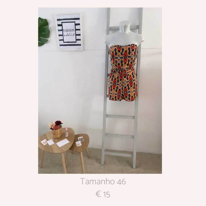 Jumpsuit Calça Branco Variado
