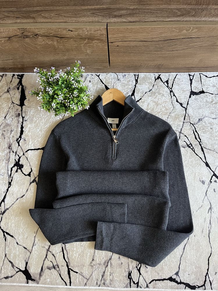 H&M кофта свитер мужской полузамок 1/4 zip / Размер S-M