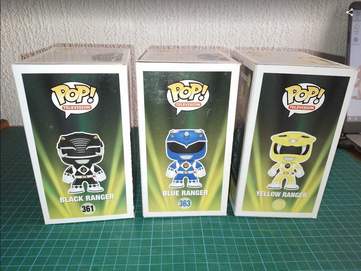 Power Ranger Preto, Azul e Amarela Funko Pop