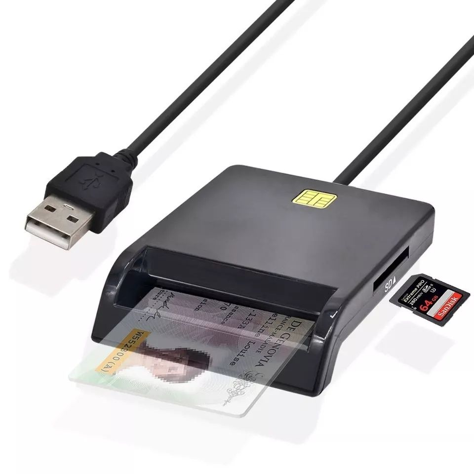 Leitor de cartão de cidadão USB portátil - PortesGrátis