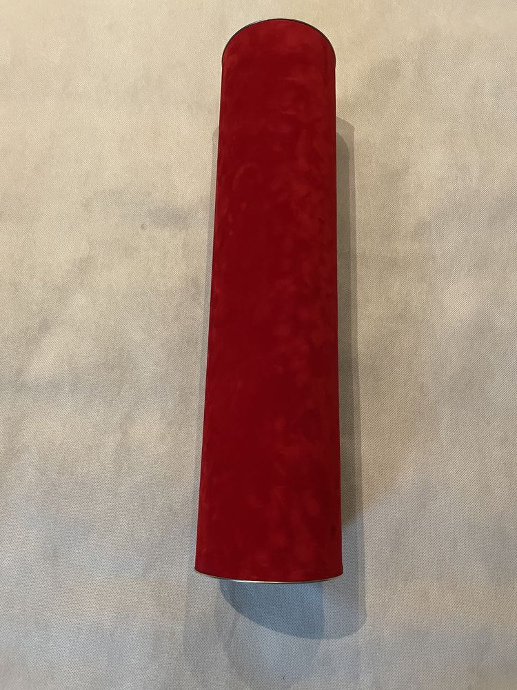 Duża szeroka tuba puszka czerwony welur aksamit 51,5x 12,5. 8 szt