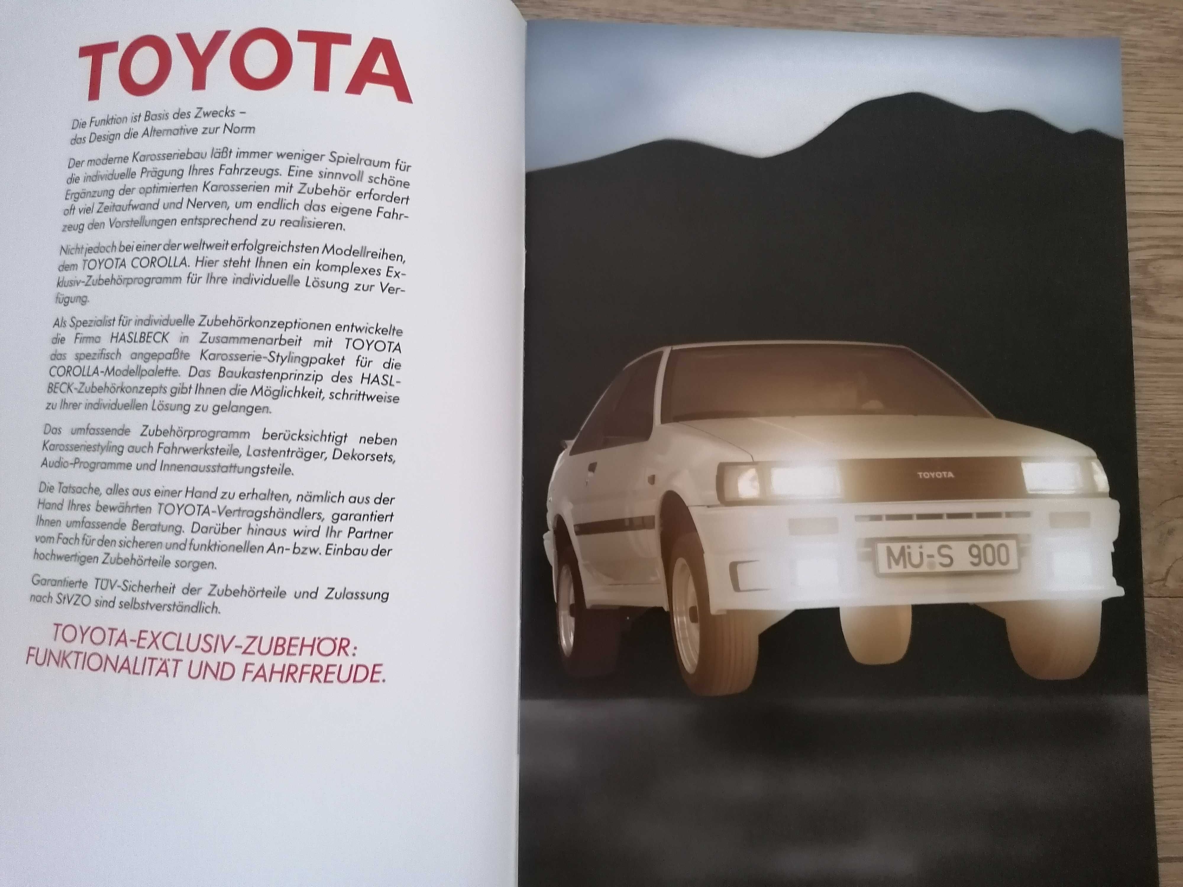 Prospekt Toyota Corolla wyposażenie dodatkowe,tuning.