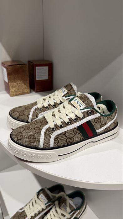 Кеды Gucci Tennis 1977 коричневые и синие
